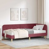vidaXL Kotna postelja z vzmetnico Vinorodna rdeča 100 x 200 cm blago | Shoptok.si