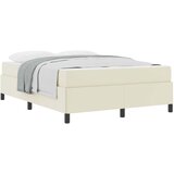 vidaXL Konstrukcija postelje z vzmetnico krema 160 x 200 cm blago, (5000127502) u