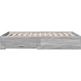  Okvir za krevet s ladicama boja hrasta 140x190 cm drveni Siva 140 x 190 cm | shoptok.hr