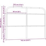 vidaXL Uzglavlje dimljena boja hrasta 135 cm čelik i konstruirano drvo | shoptok.hr