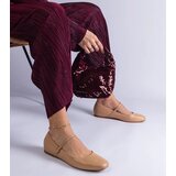 Gemre Beige faux leather ballerinas with buckles Kamelia | shoptok.hr