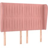 The Living Store Vzglavje z ušesi roza 147x23x118/128 cm žamet - Vzglavje, (21453774) | Shoptok.si
