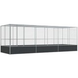 vidaXL Voliera s podaljškom srebrna 625x207x212 cm jeklo | Shoptok.si