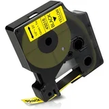 Združljiv trak DYMO 45018 D1 - 12mm x 7m – Črn Tisk / Rumena Podlaga