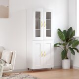 vidaXL Visoka omara bela 69,5x34x180 cm inženirski les | Shoptok.si