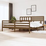 Furnova Posteljni okvir medeno rjav iz trdnega lesa 200x200 cm, (21936302) Cene