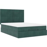  Otomanska postelja z vzmetnicami temno zelena 140x200cm žamet, (22053228) | Shoptok.si