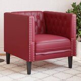 vidaXL fotelj chesterfield vinsko rdeč umetno usnje | Shoptok.si