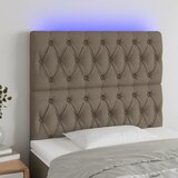 vidaXL LED posteljno vzglavje taupe 90x7x118/128 cm blago Cene