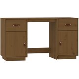 vidaXL Pisalna miza z omaricama med. rjava 135x50x75 cm trdna borovina, (20640656) | Shoptok.si
