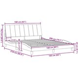 vidaXL Posteljni okvir brez vzmetnice temno rjav 160x200 cm blago, (21670733) | Shoptok.si