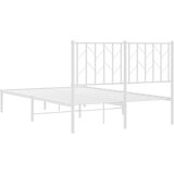  Metalni okvir za krevet s uzglavljem bijeli 120x200 cm | Eponuda.com
