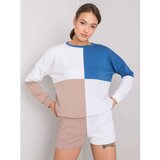 Fashion Hunters RUE PARIS Dark beige and white casual set Cijene
