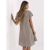 Italy Moda Dress-MO-SK-1005.67-dark beige | shoptok.hr