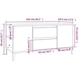  ormarić crni 102 x 44,5 x 50 cm od konstruiranog drva | shoptok.hr