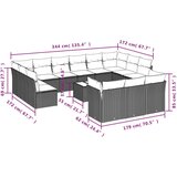  14-dijelni set vrtnih sofa s jastucima poliratan Bež | shoptok.hr