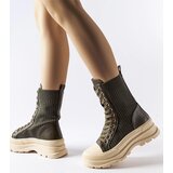 Gemre Dark green ankle boots light thick sole Vitto | Shoptok.si