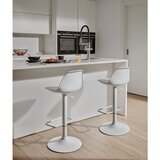 Kave Home Mat bel barski stol z nastavljivo višino iz umetnega usnja (višina sedeža 60 cm) Orlando-T – | Shoptok.si