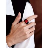 BANDMAX moški jekleni prstan z imitacijo rubina 69 | Shoptok.si