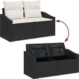  7-delni vrtni kavč set z blazinami Črna Poli ratan, (22092215) | Shoptok.si