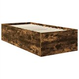  Krevetna konstrukcija s uzglavljem Dimljeni hrast 90 x 190 cm | shoptok.hr