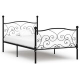  Okvir za krevet s podnicama crni metalni 90 x 200 cm | shoptok.hr