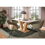 MID.YOU Raztegljiva Miza Marlon, Bela, Barva Hrasta, 150-190x90cm | Shoptok.si