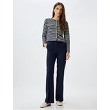 Koton Round Neck Cardigan with Flap Pocket Detail and Gold Buttons | shoptok.hr