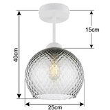 Brilagi LED Plafonski luster R GLASS 1xE27/60W/230V prečnik 25 cm bela/zadimljeno siva Slike