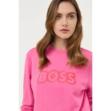 Boss Bombažen pulover ženska, bela barva