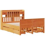 vidaXL krevet s regalom za knjige bez madraca 140 x 190 cm od borovine | shoptok.hr