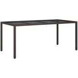 vidaXL Vrtna jedilna miza Rjava 190x90x75 cm Poli ratan | Shoptok.si