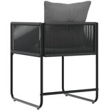  Stolica s jastukom 4 pcs Crna i antracit PE ratan | shoptok.hr