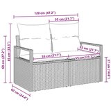  Vrtni kauč s jastukom 120 x 62 x 69 cm poliratan | Eponuda.com
