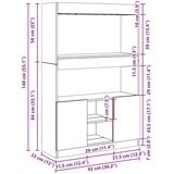 vidaXL Visoka komoda bijela 92 x 33 x 140 cm od konstruiranog drva | shoptok.hr