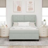Box Spring Krevet s Madracem Svjetlosiva 160x200 cm Baršun | shoptok.hr