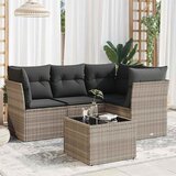 Maison Chic Seti vrtnega pohištva - Vrtna garnitura - Vrtni pohištvo set 5-delna z blazinami siv poli ratan, (21819385) | Shoptok.si