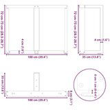 vidaXL Noge blagovaonski stol T-oblika 2 kom crne 100x35x(72-73) cm | shoptok.hr