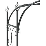 vidaXL Vrtni luk s vratima crni 108 x 45 x 235 cm čelični | shoptok.hr