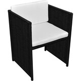  3-dijelni bistro set od poliratana s jastucima crni | Eponuda.ba