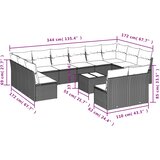  13-dijelni set vrtnih sofa s jastucima poliratan Bež | shoptok.hr