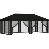 vidaXL Pokrov za gazebo s stranskimi stenami 6 x 3 m Črna Poliester, (5000219019) | Shoptok.si