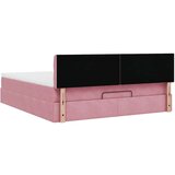 vidaXL Otomanski posteljni okvir z vzmetnico roza 180x200cm žamet | Shoptok.si