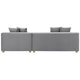 Bessagi Home sedežna garnitura ava, svetlo siva, žamet | Shoptok.si