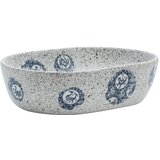 Maison Chic Umivalnik - Kopalna umivalnik - Lavabo Nadpultni siv in moder ovalen 47x33x13 cm keramika, (21684625) Cene