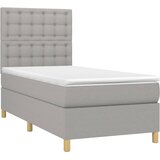  Okvir kreveta s oprugama i madrac svjetlosivi 90x200cm tkanina | shoptok.hr
