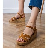 D/CEO Brown sandals with embroidery on the edges Lurisa | Shoptok.si