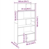 vidaXL Regal za knjige bijeli 100x36x189 cm od konstruiranog drva | shoptok.hr