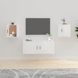 The Living Store Stenska TV omarica 2 kosa visok sijaj bela 40x34,5x40 cm - Stenska TV Omarica, (21375539) Cene