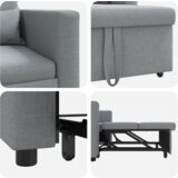 vidaXL 3-v-1 Enosobni raztegljiv naslanjač svetlo siv | Shoptok.si